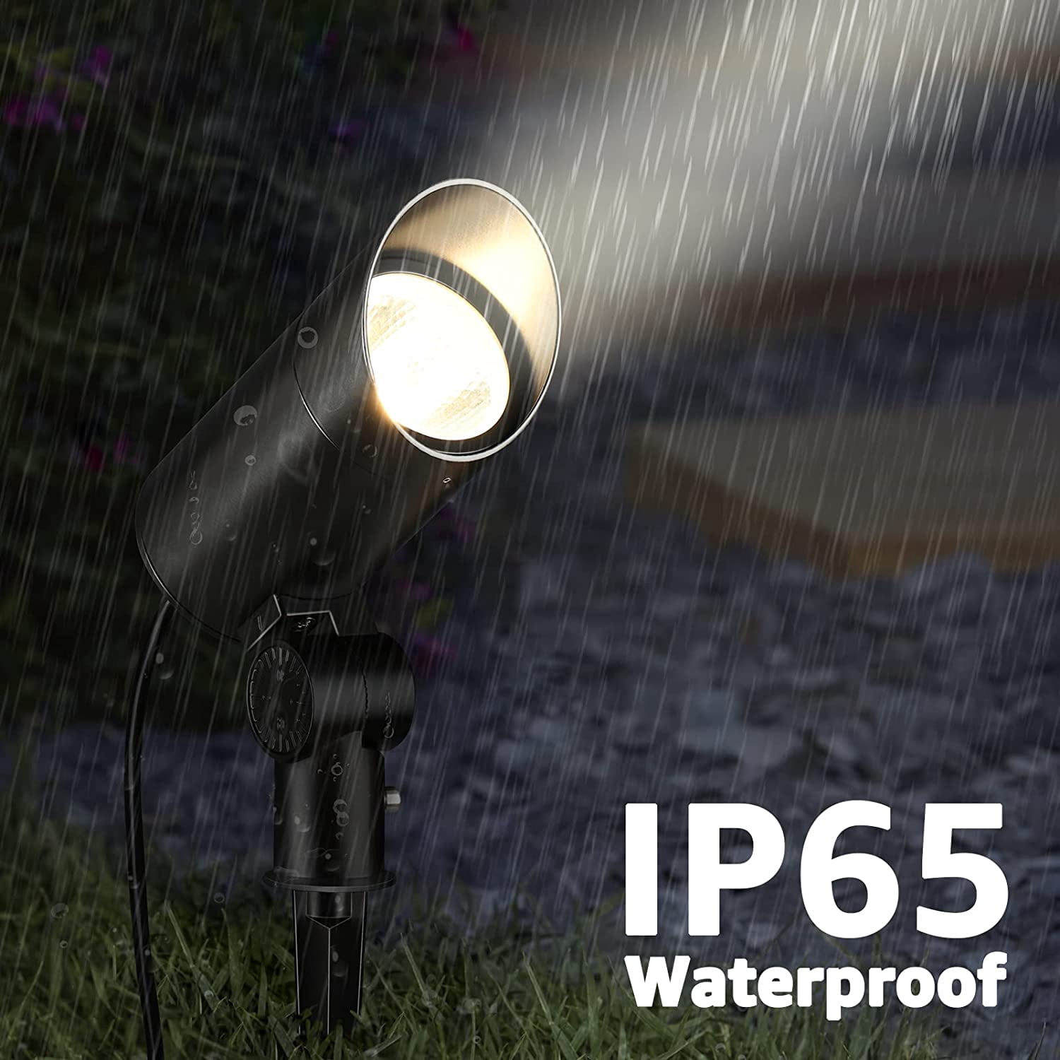 SUNVIE 30W Spotlight Outdoor 120V Dusk to Dawn LED Landscape Lighting Plug in with Photocell Sensor