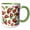 Green/White, variant on 3drose, Cute Strawberry Background, 11oz Two-tone Blue Mug