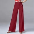 thumbnail image 2 of GJSYRH Womens High Waisted Cropped Wide Leg Stretchy Straight Pants Trousers with Pockets, 2 of 7