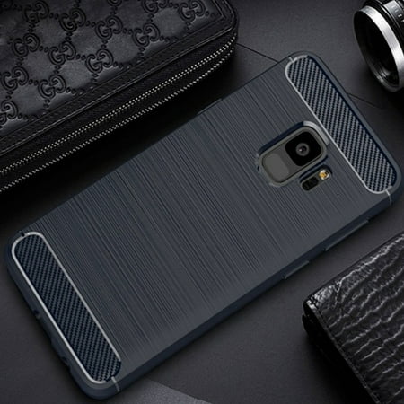 Wire Drawing Carbon Fiber Flexible Soft Rubber TPU Case Cover For Samsung Galaxy S9/S9