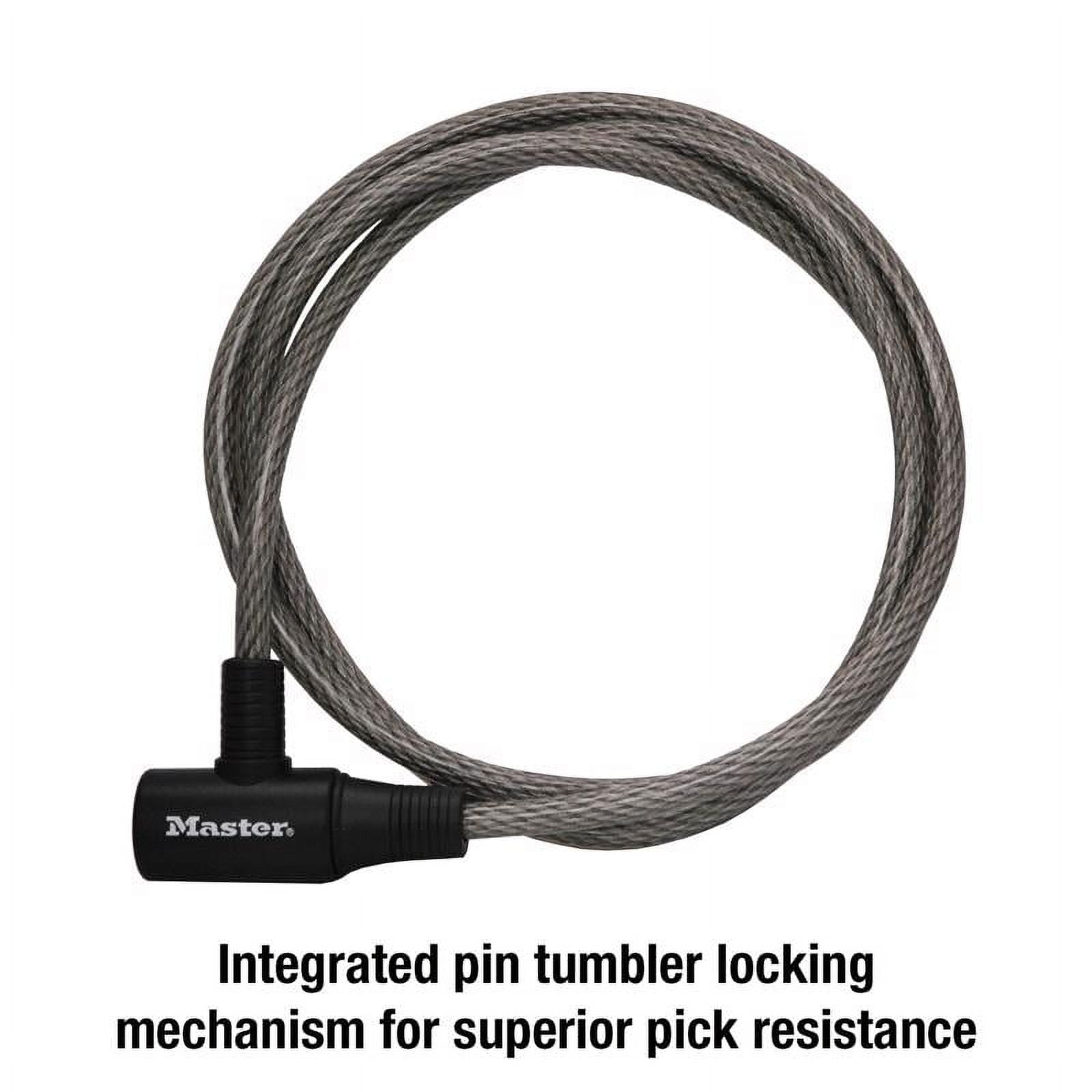 Master Lock 3/8" W x 6 ft. L Vinyl Covered Steel Pin Tumbler Locking Cable 1 pk