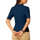 thumbnail image 3 of BLUSA DE PUNTO CHIC PARA MUJER CON CUELLO DE SOLAPA Y MANGA CORTA, AJUSTADA Y RIBETEADA, TALLA M, AZUL OSCURO, 3 of 5