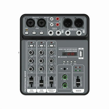 4 Channel Audio Mixer 48V Phantom Power USB Studio Sound Mixers Bluetooth DJ Console Mixing for Karaok