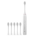 thumbnail image 2 of Cepillo de dientes eléctrico potente para adultos con temporizador, 5 modos, cargador USB, recargable, cabezales de repuesto, mango, 2 of 9