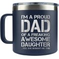 thumbnail image 1 of Taza AMAZPRINTS Dad Funny Fathers, 400 ml, aislante, acero inoxidable, 1 of 8