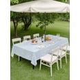 thumbnail image 3 of Outdoor Tablecloth with Umbrella Hole and Zipper, Blue Dandelion Rectangle Table Cloth 60x102 Inch Waterproof Tablecloth, Spring Modern Minimalist Country Flower Picnic Table Cover for Patio Camping, 3 of 7