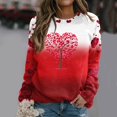 thumbnail image 1 of Qertyioot T-Shirt Graphique pour Femmes de la Saint-Valentin à Manches Longues, Blouse Ample Imprimée à la Mode, Col Rond, Hauts Décontractés, 1 of 5
