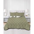 thumbnail image 2 of Twin XL Quilt Bedding Set, Sage Green Lattice Geometric Reversible Summer Quilt 3 Pieces, Luxury Abstract Art Aesthetics Lightweight Bedspreads Coverlets with 2 Pillow Shams for All Seasons, 2 of 5