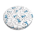 thumbnail image 2 of Xecao's Scarf Bear Print Stool Covers offer stylish, washable protection for PU round bar stools, perfect for home or commercial use., 2 of 7