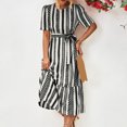 thumbnail image 4 of Robe d'Été pour Femmes 2024 Mode Grande Taille Printemps/ Manches Courtes Robe Décontractée Imprimée Col Rond Ample 50 % de Réduction Liquidation!, 4 of 8