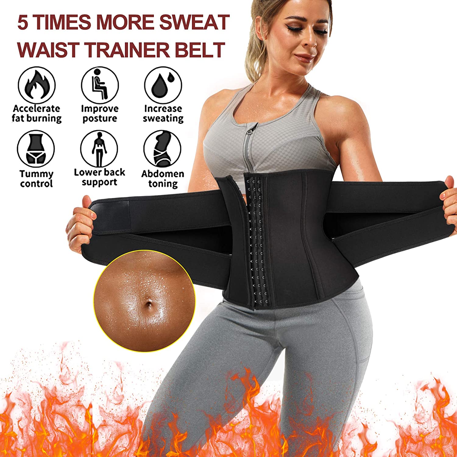 Nebility Women Waist Trainer Belt Tummy 