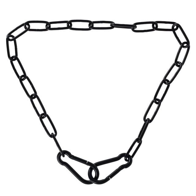 Gate Chain Lock 20 Inch Stainless Steel Fence Security Latch Carabiners (black )