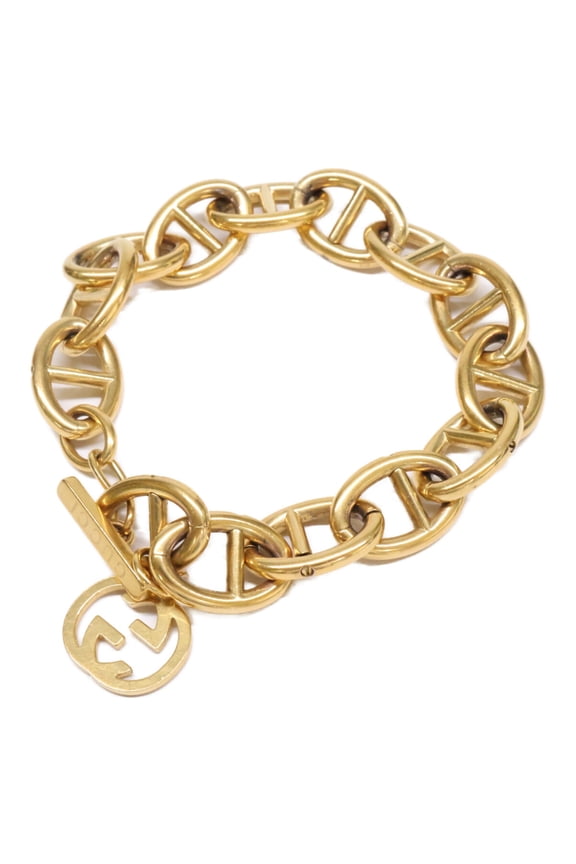 Pre-Owned GUCCI GG Anchor Chain Bracelet, Tom Ford Era, Gold, Women's
