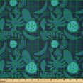 thumbnail image 2 of Ambesonne Tropical Fabric by the Yard Microfiber, Jungle Monstera and Leaves, 5 Yards, Dark Seafoam Teal, 2 of 2