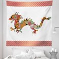 thumbnail image 1 of Dragon Tapestry, Floral Ornamental Dragon Body Silhouette with Classic Japanese Wavy Folk Pattern, Fabric Wall Hanging Decor for Bedroom Living Room Dorm, 5 Sizes, Multicolor, by Ambesonne, 1 of 1