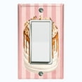 thumbnail image 1 of Metal Light Switch Plate Cover Layered Caramel Cake Striped Wallpaper Pink CAK057, 1 of 13