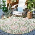 thumbnail image 2 of SAFAVIEH Cabana Iskra Indoor/Outdoor Area Rug, Green/Pink, 7' x 7' Round, 2 of 12