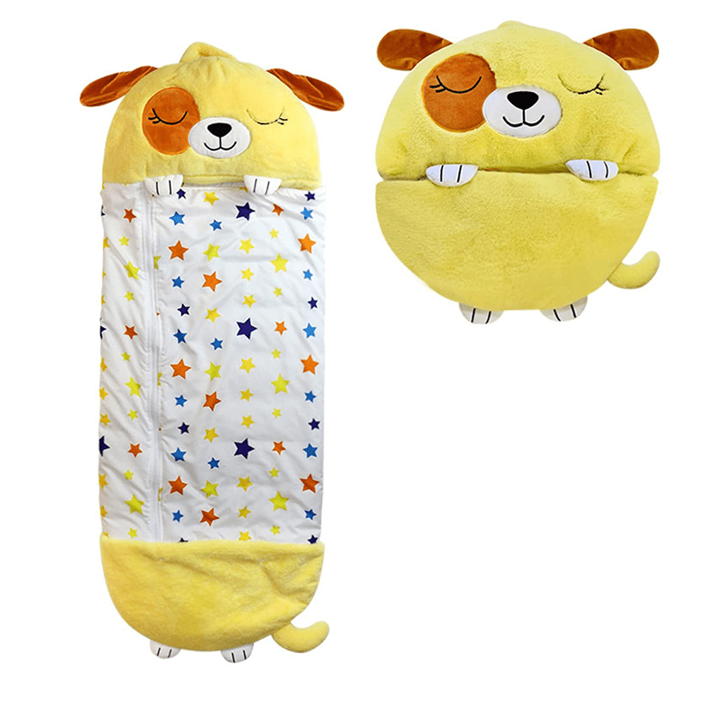 2 in 1 Animal Pillow Can Be Converted Into Sleeping Bags For Children Black LITENG Happy Play Sleeping Bag Kids Slumber Bags Nap Mat Large Play Pillow And Sleeping Bag 