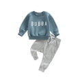 thumbnail image 1 of Faithtur Ensemble Pantalon Garçons Filles, Manches Longues Col Rond Imprimé Lettres + Pantalon Décontracté à Cordon, 1 of 9