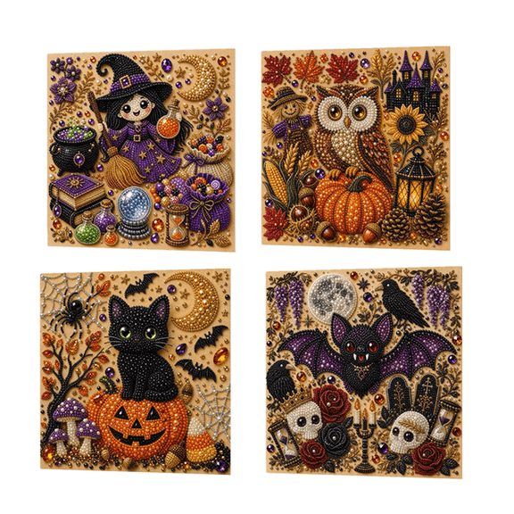 Halloween Ghost Pearl Art DIY Kit, Spooky Cute 3D Diamond Painting Crafts DIY Fall Home Decor Wall Art, Beginner Seasonal DIY Seasonal Party Gift