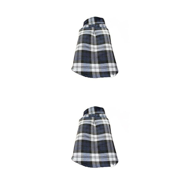 Camisa a cuadros para mascotas Greeniant Chaleco para cachorros Azul L