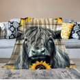 thumbnail image 2 of ARISTURING Highland Cow Blanket Sunflower Cow Pattern Flannel Throw Blanket Ultra Soft Highlander Animal Print Blankets for Kids Adults, 2 of 6