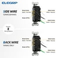 thumbnail image 5 of ELEGRP Decorative Receptacle, 15A 125V Standard Electrical Wall Outlet, 2 Pole 3 Wire, Non- tamper Resistant, NEMA 5-15R, Self-Grounding Residential Grade Outlet, UL List,Glossy White, 10 Pack, 5 of 7