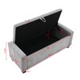 thumbnail image 4 of GZXS 48" Chenille Upholstered Bench with Button Tufted Seat, Flip-Top Storage Ottoman with Hidden Compartment, 350 lbs Weight Capacity, Light Gray, 4 of 8