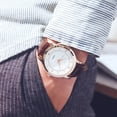thumbnail image 3 of GOOHOCHY 2 relojes de cuarzo elegantes y modernos, sencillos y casuales, regalo para parejas (marrón para hombre y marrón para mujer)., 3 of 8