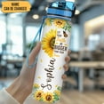 thumbnail image 2 of Personalized Let Your Faith Be Bigger Than Fear, God Say You Are 32oz Liter Motivational Water Bottle, Customized Name Sunflower Water Bottle, Gifts For Women Sunflower Lover On Birthday, 2 of 5
