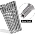 thumbnail image 2 of 8 Uds vástago hexagonal de 1/4 pulgadas puntas de destornillador Torx cabeza de seguridad magnética destornillador de acero Star S2 T8-T40, 100mm/3,93 pulgadas de largo, 2 of 5
