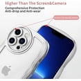 thumbnail image 3 of Designed for iPhone 13 Pro Max Case Curly Wave Frame Pattern for Women Girl Men, Luxury Plating with Full Camera Lens Protection Bumper for iPhone 13 Pro Max 6.7"-Silver, 3 of 15