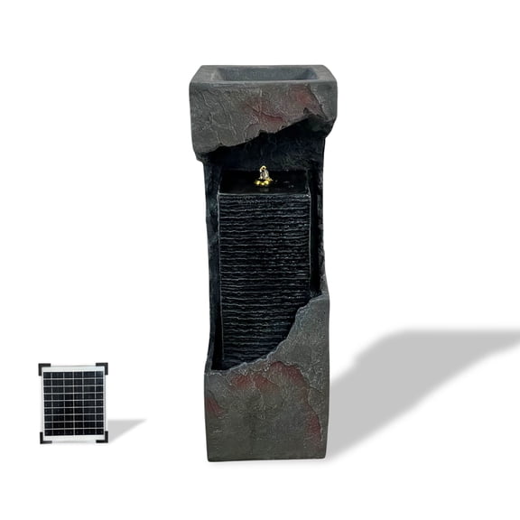 35.4" H Modern Fountains and Waterfalls with Lights Flooring Standing for Garden