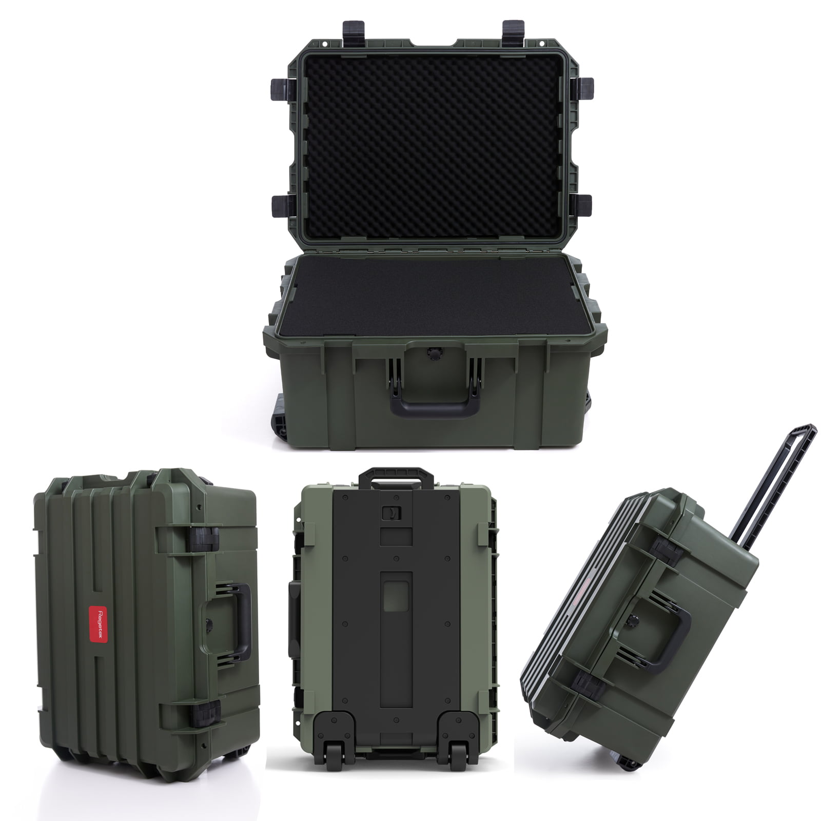 DGCASE Small Medium Hard Case with Wheels and Pick'n'UP Foam | Protective Carrying Case Gun, In-ear, Wireless System or Camera Set