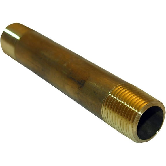 LASCO 17-9413 3/8-Inch by 4-Inch Yellow Brass Pipe Nipple