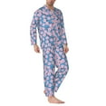 thumbnail image 2 of Sikiie Orchids Flowers Mens Pajama Set, Soft Warm Long Sleeve Sleepwear, Cozy Button-Down Pjs for Men-XX-Large, 2 of 7