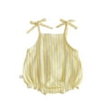 thumbnail image 3 of RUTAYY Girls Jumpsuit Summer Baby Lightweight Bow Tie Straps Top Solid Color Floral Wrap Dress Dress Classic Style, Yellow, 3-6 Months, 3 of 5