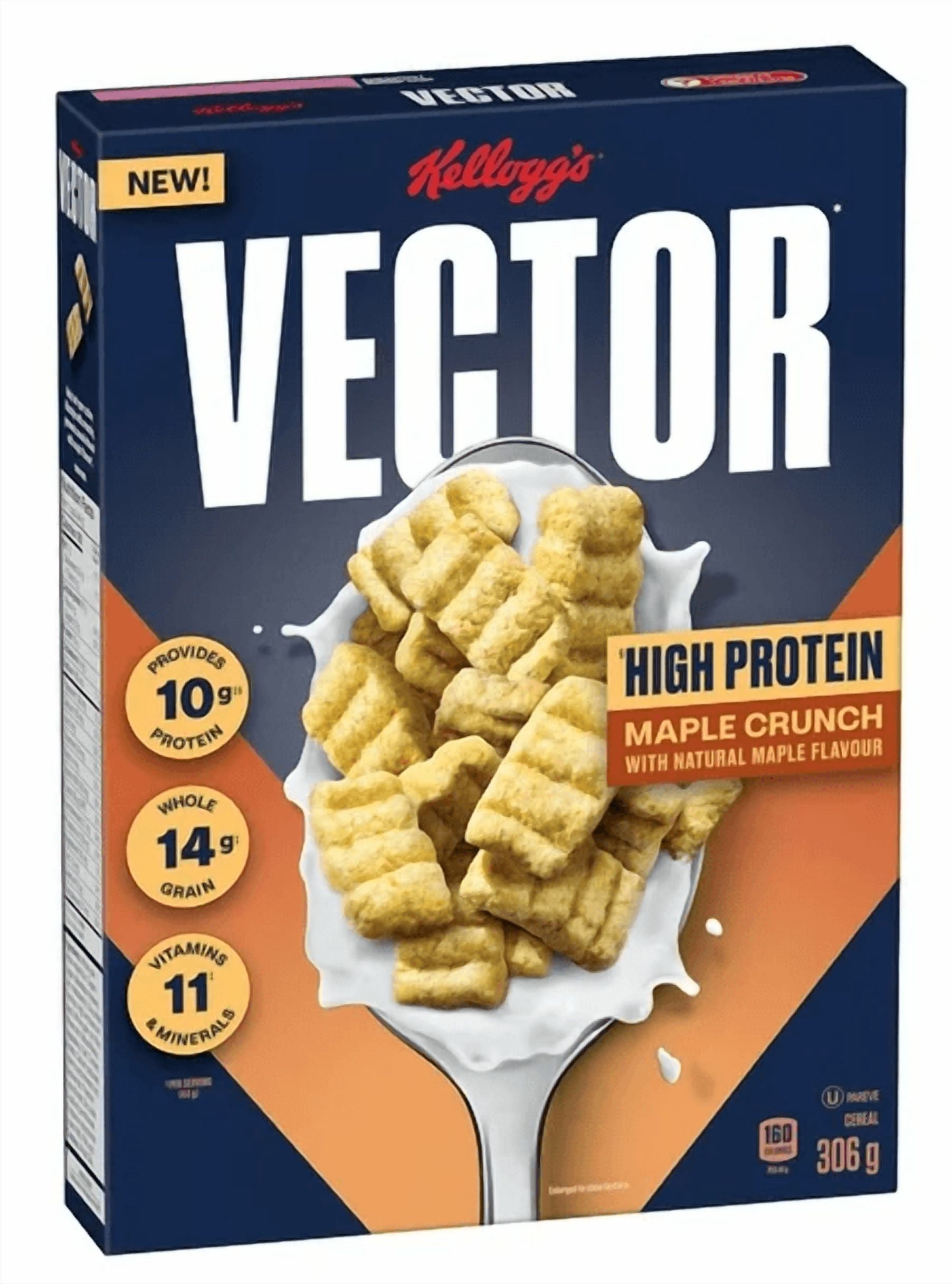 Kellogg's Vector Protein Maple Cereal, 306g (4 Pack)