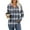 45#Blue, variant on Flannel Shirt Women Plaid Long Sleeve Button Down Henley Shirts Dressy Casual Fall Ladies Tops and Blouses Blue L