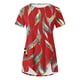 thumbnail image 4 of Blusas de Manga Corta para las Mujeres Botón Impreso Cuello Redondo Top Casual, Blusas para las Mujeres Casual, 4 of 5