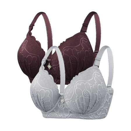 44B Strapless Bras for Plus Size Women Bras No Underwire 46C Push Up Bras for Plus Size Supportive Lifting Front Closure Bras Wide Back Lace Lingerie Bralette
