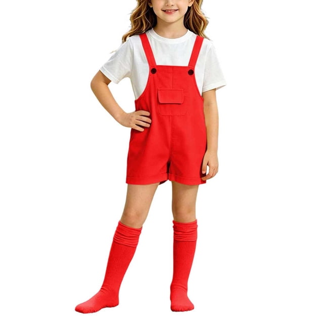Odeerbi Chicos Niñas 3 Piezas Preppy Outfit Camiseta de Manga Corta y Pantalones Cortos Generales Con Set de Uniforme Escolar de Las Medias