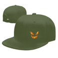 thumbnail image 4 of DouZhe Flat Brim Cap Snapback Hat, Halloween Visage Émotion Imprime Casquette de Baseball Adulte Vert Réglable, 4 of 6