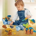 thumbnail image 2 of Esaierr 4pcs Toddler Plastic Kids Puzzle Assembling Dinosaur Building Blocks Set Toy, 2 of 5