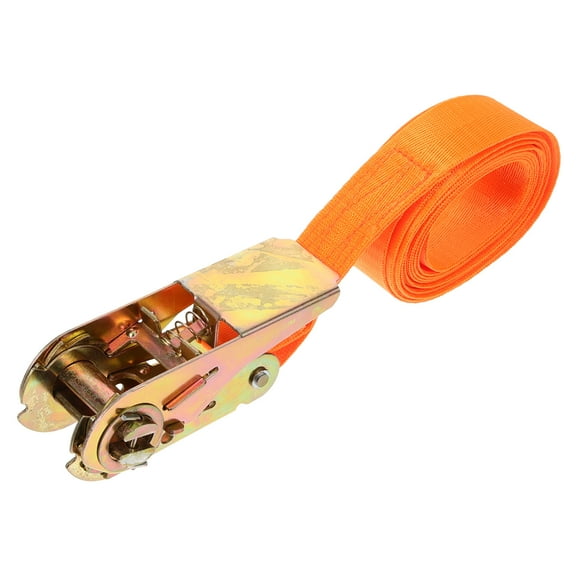 OFFIGAM Orange Ratchet Tie Down Strap 1 Pack, Heavy Duty 98.4 Inch Cargo Securement Tool