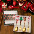 thumbnail image 6 of Mornei 4x Christmas Spoon and Fork Set Cutlery Coffee Spoon Long Handle Stirring Spoons green box, 6 of 9