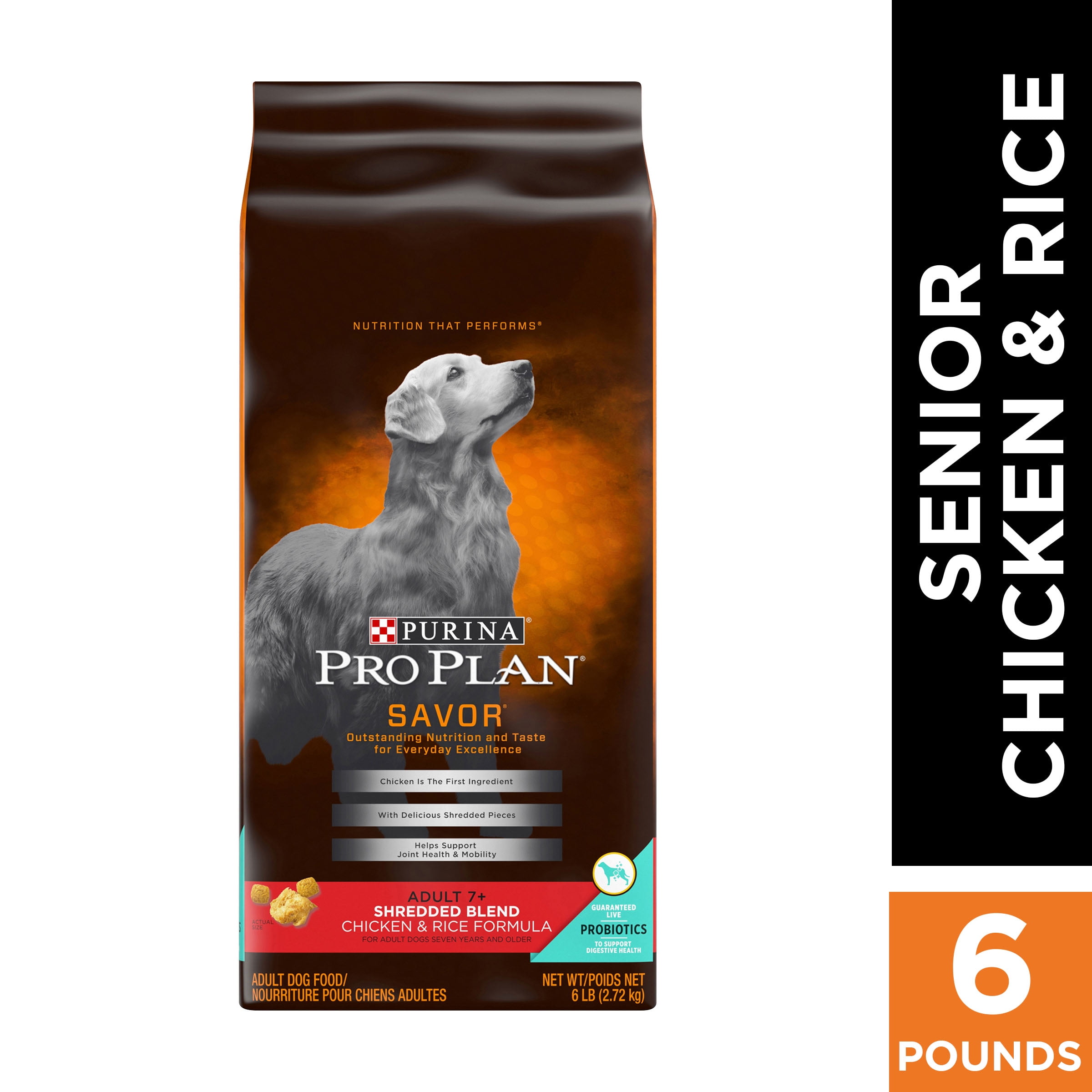 Purina Pro Plan With Probiotics Senior Dry Dog Food SAVOR Shredded