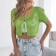 thumbnail image 2 of Tops de Color Sólido para las Mujeres Cuello Redondo Manga Corta Blusa Casual Camiseta Verano Suave, Blusas para las Mujeres Casual, 2 of 8