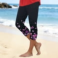 thumbnail image 2 of felwors Multi Floral Print High Waist Capri Leggings for Women Pink XXL, 2 of 4