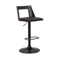 thumbnail image 2 of Taburete de bar Armen Living Milan, ajustable, giratorio, de madera negra, 2 of 9